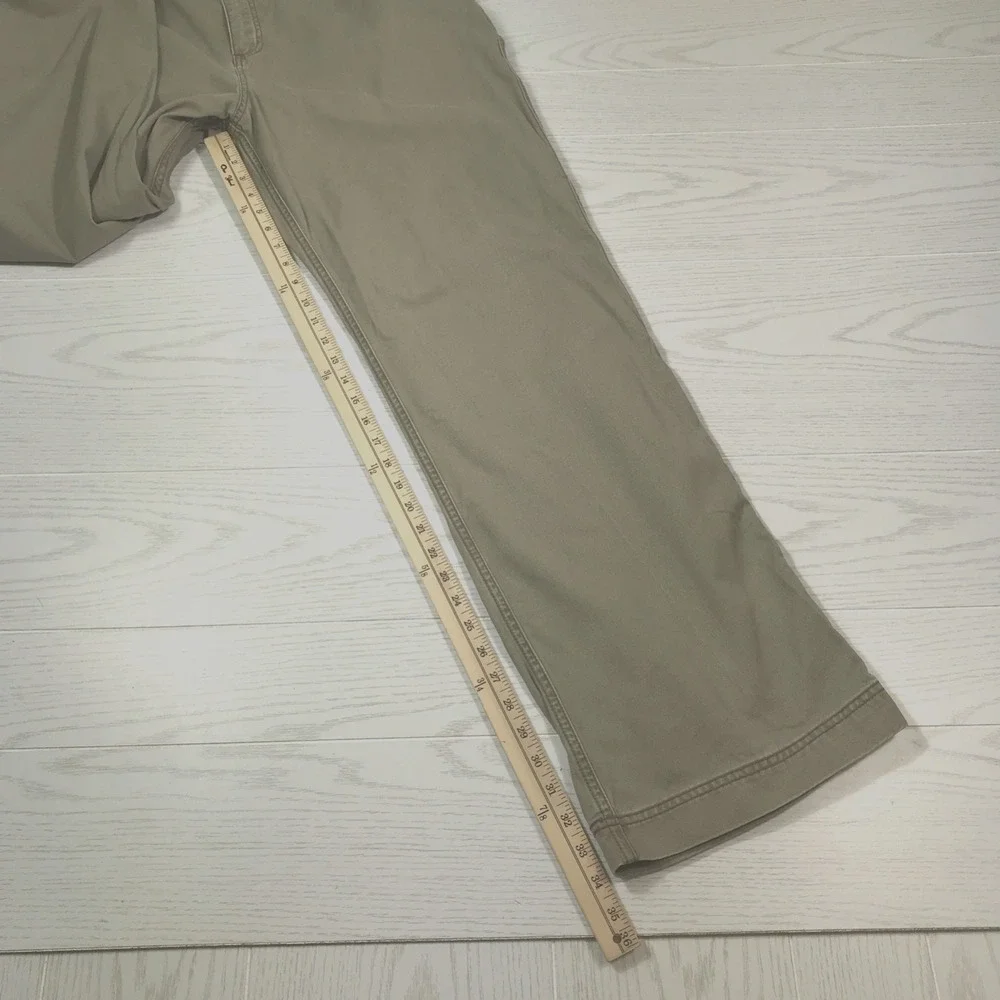 Vintage Old Navy Utility Pants 36x34 Gray Bootcut Cotton Button Pockets Work Y2K